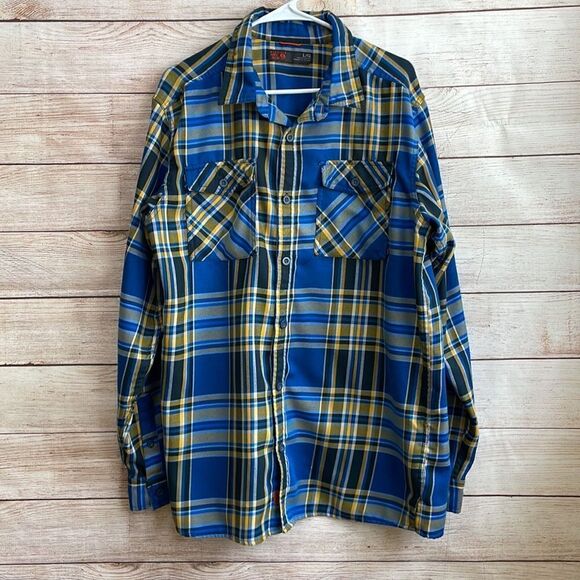 MOUNTAIN HARDWEAR TREKKIN’ SHIRT IN BLUE PLAID‎ - Picture 1 of 6